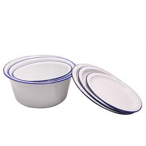 Couvercle <span class=keywords><strong>de</strong></span> bol <span class=keywords><strong>de</strong></span> doigt blanc émail en métal durable conception carrée jetable Camping cuisine stockage nouilles <span class=keywords><strong>de</strong></span> fête écologique - Product Image 3