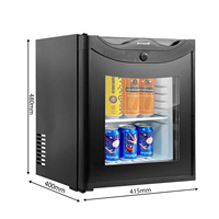 Suokang Mini réfrigérateur à ammoniac 25 litres avec porte en verre, bar, chambre d'hôtel, réfrigérateur à absorption petit