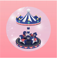 Manège miniature d'intérieur pour tout-petits, carrousel rotatif de 2 m de diamètre, équipement de parc d'attractions