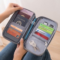 HEYOU Porte-cartes multifonction personnalisé anti-RFID en tissu Oxford, étui à documents, organiseur multi-compartiments, portefeuille de voyage familial pour passeports