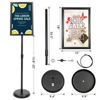 Penyangga Papan Tanda, Penyangga Lantai dengan Alas Kokoh, Alas yang Dapat Disesuaikan, Penyangga Poster, Bingkai Snap Aluminium