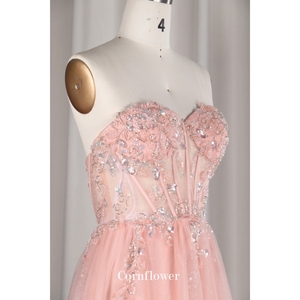 Robe de soirée longue moderne Aline <span class=keywords><strong>sexy</strong></span>, sans manches, style corset, dos nu, bretelles croisées, avec sequins et perles - Product Image 5