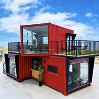 Bâtiment Modulaire Préfabriqué en Acier Détachable et Extensible de 20 et 40 pieds, Mobile et Portable, pour Restaurant, Cuisine, Supermarché, Bureau et Habitation Moderne