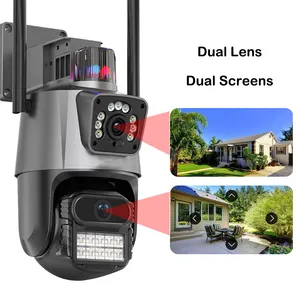 Caméra de vidéosurveillance connectée à un téléphone mobile trois lentilles deux sgreen caméra wifi icsee caméra ip extérieure