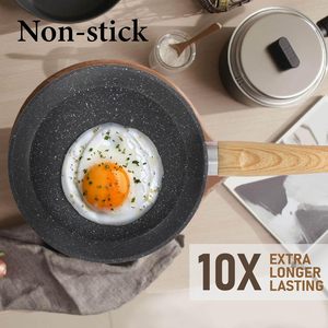 Ensemble d'accessoires de cuisine 9 pièces pour la maison, batterie de cuisine en alliage d'aluminium avec poignée en bois, antiadhésif, en fonte, nouvelle arrivée - Product Image 2