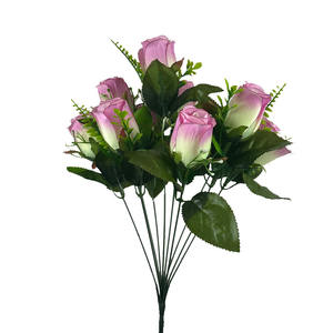 Fait à la main nouvelle soie Rose bourgeon fleur Bush X10 têtes Table centre de table pour noël saint valentin fête des mères décorations florales - Product Image 1