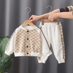 Setelan baju anak laki-laki, setelan baju anak katun olahraga Musim Semi dan Gugur, baju + celana 2 potong, kaus lengan panjang + celana, anak laki-laki 0-5 tahun - Product Image 2
