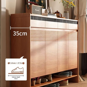 Meuble à <span class=keywords><strong>chaussures</strong></span> en bois massif, entrée de maison, intégré au mur, style nordique, <span class=keywords><strong>banc</strong></span> à <span class=keywords><strong>chaussures</strong></span> d'entrée, <span class=keywords><strong>rangement</strong></span>, nouveau modèle de <span class=keywords><strong>chaussures</strong></span> - Product Image 4