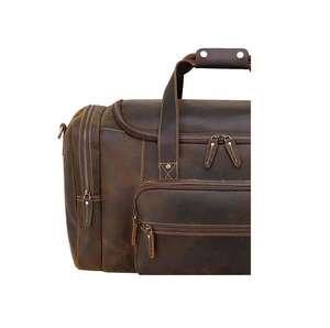 Sac de voyage en cuir véritable pour homme et femme, sac à vêtements, meilleur bagage à main en cuir véritable, sac unisexe de qualité supérieure, fournisseurs premium - Product Image 3
