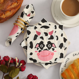 <b>Cow</b> Printed Paper Napkins 250mmx3250mm Square Disposable Tableware For Themed Party Decorations - Product Image 3