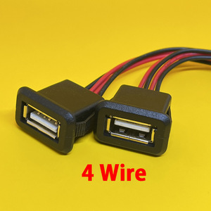 2 או 4 תיל usb 2.0 כוח נשי שקע 2pin 4pin מחבר יציאת טעינה עם מסופים חשמליים כבל USB - Product Image 6