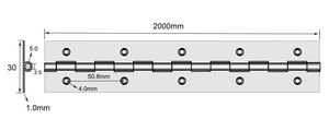 Longue <span class=keywords><strong>porte</strong></span> <span class=keywords><strong>à</strong></span> charnière continue en aluminium robuste portes de camion en acier boîtiers industriels soudés en acier inoxydable charnières de piano - Product Image 3