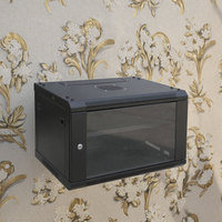 Armoire réseau murale de 19 pouces (450 mm de profondeur) pour mini-rack de serveur, 4U-6U-9U-12U-15U-18U emplacements, porte en verre trempé, finition poudrée