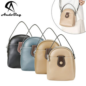 Bolsos cruzados de hombro para mujer AndoBag, bolso para teléfono móvil de cuero genuino, bolsa de almacenamiento para auriculares sencilla y moderna 1594 - Product Image 1