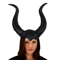 Costumes d'Halloween Cornes de maléfique Casque de luxe Chapeau noir maléfique pour femmes
