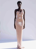 Robe longue d'été moulante à col halter, brodée de perles, design coquille européenne et américaine de haute qualité