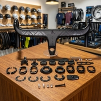 Guidon de route intégré TOSEEK 28,6 mm avec support d'ordinateur intégré, barre de descente aérodynamique entièrement en carbone, câblage interne, pièces de vélo