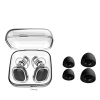 Bouchons d'oreilles noirs anti-bruit pour le sommeil, en silicone réutilisable, protection auditive intrinsèquement sûre, réduction du bruit de 28 dB, portables