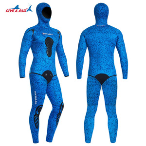 DIVE & SAIL 2 piezas de piedra caliza CR neopreno apnea traje con capucha camuflaje hombre trajes húmedos 3mm 5mm 7mm traje de pesca submarina - Product Image 2