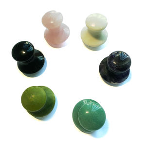 Pierre visage masseur pierre gemme champignon gua sha collection, améthyste rose quartz jade obsidienne champignon pour salon de beauté - Product Image 1