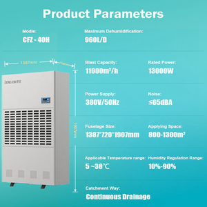 Déshumidificateur Industriel Haut de Gamme 1000L/jour Commercial 320 Pintes - Product Image 3