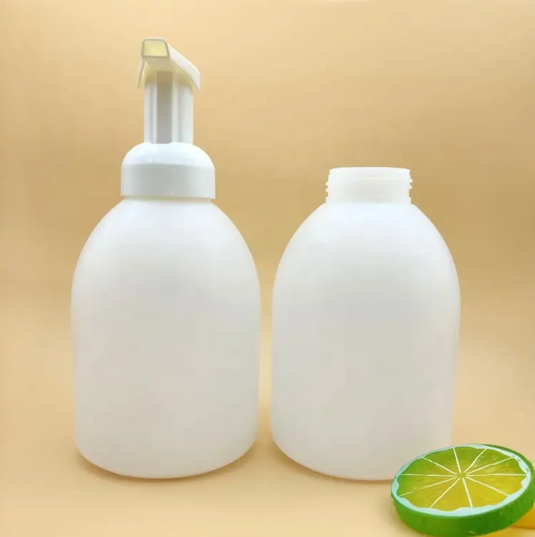 250ml 500ml प्लास्टिक एचडीपीई सफेद रंग झाग बोतल चेहरा क्लीनर के लिए फोम पंप स्प्रेयर की बोतलें पर्सनल केयर उत्पाद
