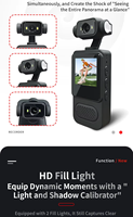 Caméra d'action 4K la plus vendue avec clip dorsal, design rotatif à 360 degrés, caméra de vlog portable pour le cyclisme en extérieur et les voyages