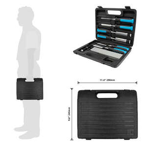 Juego de 8 cinceles de acero industriales para tallado de madera con guía de afilado, piedra de afilar y estuche de almacenamiento, puntas en V de 1/4"-1-1/2", para bricolaje - Product Image 5