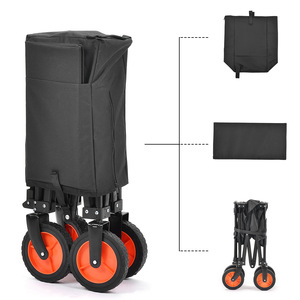 Chariot de camping pliable 88x49x30 cm à quatre roues en tissu Oxford, chariot de courses portable, chariot à outils pliable pour usage extérieur - Product Image 1