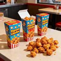 Caja para Alitas de Pollo Frito con Logotipo Personalizado, Caja para Comida Rápida para Llevar, Resistente al Aceite, para Hamburguesas, Papas Fritas y Pollo Frito, para su Propio Producto