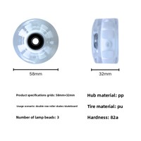 Roues de patins à roulettes colorées et silencieuses en PVC et PU, double rangée, lumineuses, résistantes à l'usure, 5832 mm, pour remplacement des patins à roulettes pour enfants