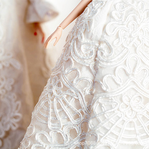 Abito da Sposa Bianco per <span class=keywords><strong>Bambole</strong></span> FR Supermodel 14+ Anni, Vestito da Ballo in Stile Occidentale e Accessori - Product Image 4