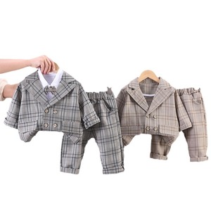 2024 primavera nuovo cappotto vestito da ragazzo 0-5 anni vestito da festa bel coreano bambini a tre pezzi per ragazzi giacca - Product Image 1