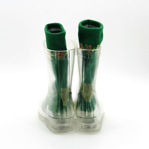 Zapatos de lluvia baratos para niños, Botas de lluvia transparentes impermeables de PVC con luz LED, venta al por mayor de fábrica - Product Image 4