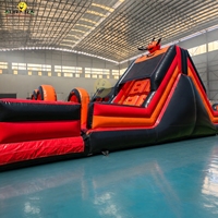 Parcours d'obstacles gonflable géant en PVC pour l'extérieur, défis interactifs, parcours d'obstacles gonflable