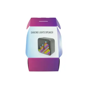 प्लास्टिक हैंडल के साथ हॉट सेल्स डांसिंग लाइट्स ब्लूटूथ स्पीकर बॉक्स पैकेजिंग गिफ्ट फोल्डिंग बॉक्स