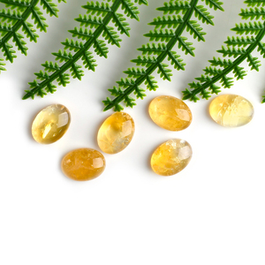 Alta calidad de corte personalizado ovalado de doble cara de corte plano citrino gemas de cristal amarillo natural al por mayor piedras preciosas sueltas - Product Image 2