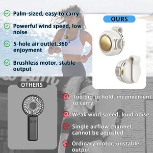 Mini <span class=keywords><strong>ventilateur</strong></span> portable <span class=keywords><strong>sans</strong></span> <span class=keywords><strong>pales</strong></span> à clipser pour la taille, <span class=keywords><strong>silencieux</strong></span>, 3 vitesses, mini-<span class=keywords><strong>ventilateur</strong></span> tourbillon <span class=keywords><strong>silencieux</strong></span> à clipser pour chemise - Product Image 6