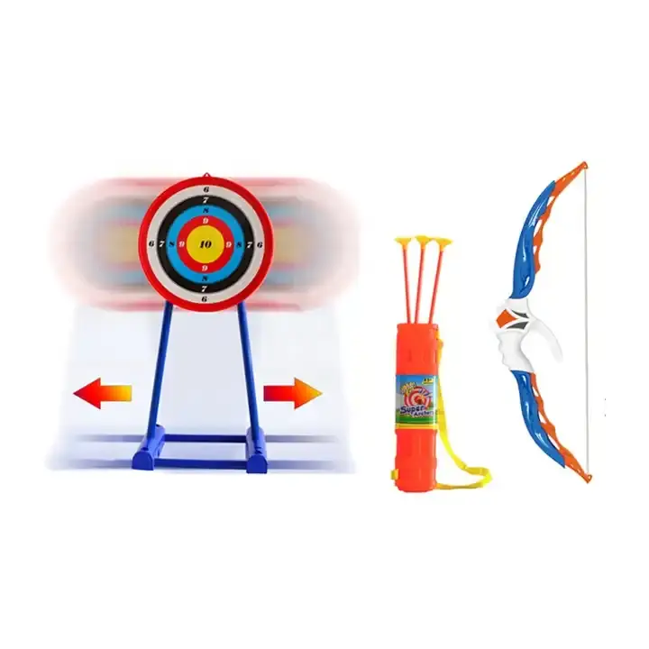 Wholesales Kids 90cm Height Crossbow Slingshot Toys And Arrow With Electric Moving Shooting Target Set Archery Bow Equipment