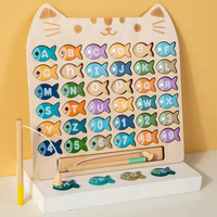 Juego de Pesca con Letras y Números Montessori, Tablero de Rompecabezas de Madera, Juguete Educativo de Pesca para el Desarrollo Cognitivo, Conteo y Ortografía de Niños Pequeños