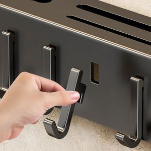 Cooking Utensils Holder Wall-Mounted Chopsticks <b>Storage</b> <b>Kitchen</b> Knives Holder <b>Rack</b> Smart Kitchenware Organizer With Steel Hooks - Product Image 5