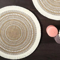 Vente en gros Napperons de table en jute bohème résistants à la chaleur napperons de table et de salle à manger pour restaurants