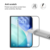 Protection d'écran en verre trempé HD ultra-clair pour iPhone Duo, bord noir, anti-traces de doigts, film en verre pliable