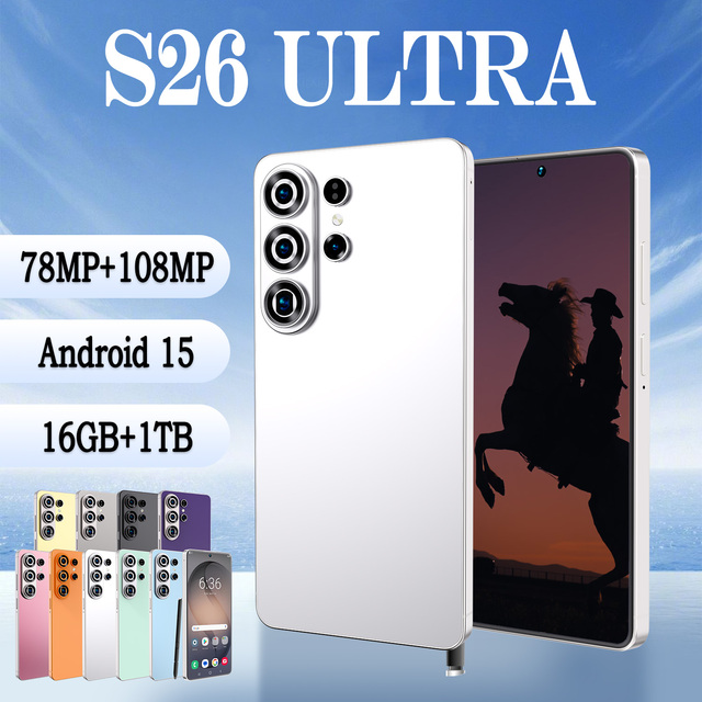 S26 Ultra Original Quality Android Smartphone 16GB+1TB Storage Ten-Core Processor Android 15 OS