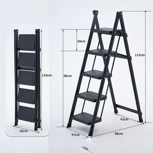 Échelle pliante de grenier de qualité supérieure, <span class=keywords><strong>support</strong></span> ODM/OEM, échelle compacte de style moderne, échelle à double usage - Product Image 5