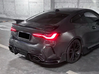 Nouveau kit de carrosserie en fibre de carbone sèche de style RA pour BMW série 4 G22 jupe à lèvres avant et becquet de diffuseur arrière