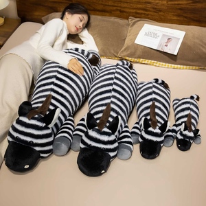 Cuscino Lungo a Forma di Zebra, Bianco e Nero, Peluche Morbido, Cuscino Decorativo per Divano, Regalo di Compleanno - Product Image 1