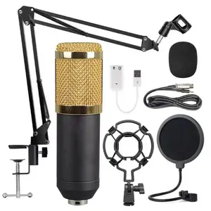 Best selling Metal BM800 Microfone Condensador Kit com Sound Card Set para Live Streaming Mic