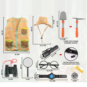 Cosplay para niños, <span class=keywords><strong>ropa</strong></span> arqueológica de caza, chaleco de aventura para niños, conjunto de sombrero, juguete para acampar - Product Image 1