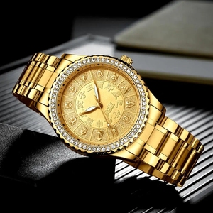 <span class=keywords><strong>Montre</strong></span> à quartz lumineuse pour homme Fngeen S777, plaquée or, cadran serti de diamants, zodiaque chinois, cadeau pour homme, <span class=keywords><strong>montre</strong></span> étanche, montres dorées - Product Image 6